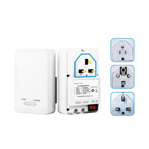Cargador inteligente Mylion con entrada de CA de 110 V-230 V y salida de CC de 12 V y 2 A, mini SAI LiFe PO4 para router wifi IoT - Image 3