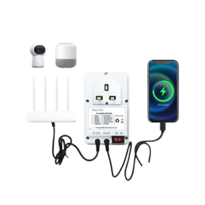 Cargador inteligente Mylion con entrada de CA de 110 V-230 V y salida de CC de 12 V y 2 A, mini SAI LiFe PO4 para router wifi IoT