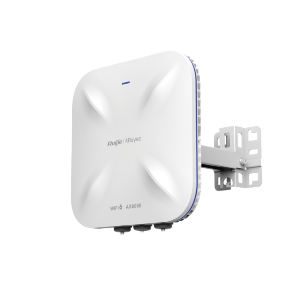 Punto de Acceso Mesh Wi-Fi 6 Industrial para Exterior Omnidireccional 5.95Gbps, MU-MIMO 4x4, 360°, Filtros Anti Interferencia y Auto Optimización con IA, puerto eth 2.5G y SFP